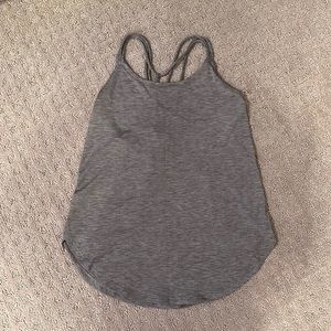 never worn, gray exercise tank top